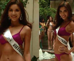Minh Tú nóng bỏng trong phần thi bikini tại Hoa hậu Siêu quốc gia