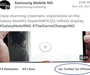 Samsung hai lần dùng iPhone viết tin quảng bá Galaxy Note 9