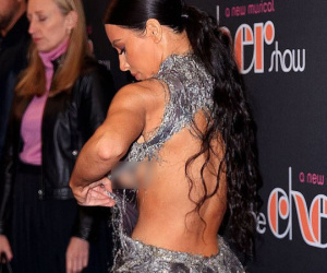 Mặc đầm hiệu mà như đắp rác thải lên người, Kim Kardashian còn suýt 'chiếu tướng' cả dàn người vì lộ ngực