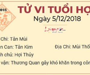 Tử vi thứ 4 ngày 5/12/2018 của 12 con giáp: Thìn thăng quan, Tý bị tiểu nhân kích động