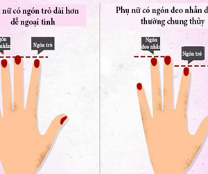 Muốn biết người phụ nữ có dễ ngoại tình, hãy xem ngón trỏ