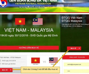 6 chú ý mua vé online Chung kết AFF Cup Việt Nam vs Malaysia