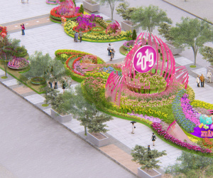 Phối cảnh đường hoa Tết Kỷ Hợi 2019 ở Sài Gòn