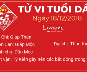Tử vi Thứ 3 ngày 18/12/2018 của 12 con giáp: Thìn tiền vào như nước, Mão gặp nhiều gièm pha