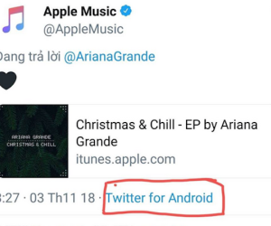 Apple dùng điện thoại Android để bình luận trên Twitter