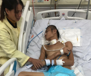 Đường cùng của người vợ ôm con khắp nơi xin tiền lo cứu chữa cho chồng bị chấn thương sọ não sau vụ tai nạn giao thông