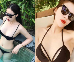 Khoe body nuột nà với áo tắm, Kỳ Duyên lộ ngực trồi sụt bất thường