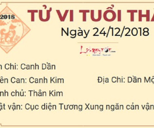 Tử vi thứ 2 ngày 24/12/2018 của 12 con giáp: Hợi tiền tình rủng rỉnh, Dậu bất ngờ trắng tay