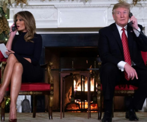 Trump và vợ tham gia chiến dịch theo dõi ông già Noel