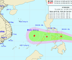 Áp thấp có khả năng mạnh lên thành bão, hướng vào Nam Bộ