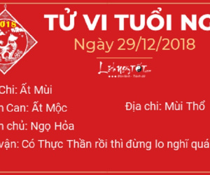 Tử vi thứ 7 ngày 29/12/2018 của 12 con giáp: Tuất có món hời hậu hĩnh, Mão khổ sở với tiểu nhân