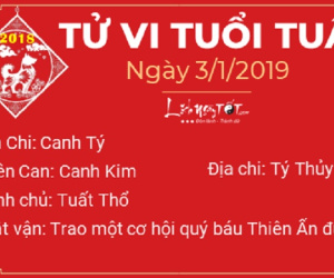 Tử vi thứ 5 ngày 3/1/2019 của 12 con giáp: Sửu nhận thưởng mỏi tay, Tý gặp họa vì quá cầu toàn