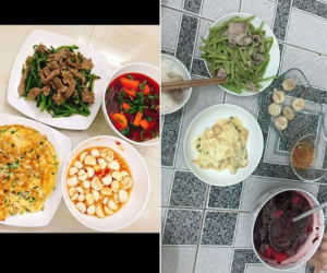 Lấy động lực vào bếp làm gái đảm, mâm cơm của cô nàng bị cư dân mạng cười ầm ĩ vì 'tưởng tượng và thực tế'