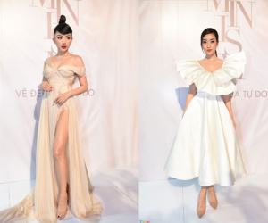 Dàn người đẹp Việt chọn trang phục cầu kỳ tới dự show thời trang