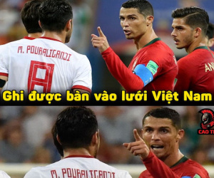 Ảnh chế cầu thủ Iran giỏi hơn Ronaldo khi ghi bàn vào lưới Việt Nam