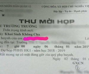 Cô giáo gửi thư mời họp phụ huynh ghi 'khai sinh không cha' lý giải do sơ suất