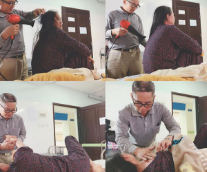 Con gái khoe bố mẹ tình cảm như hồi mới cưới, ngày nào bố cũng chạy 40km xuống viện, kiên nhẫn gội đầu bôi thuốc cho mẹ cả tiếng đồng hồ
