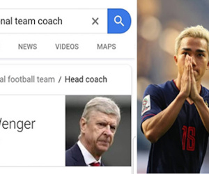 Google bất ngờ điền tên Arsene Wenger làm HLV ĐT Thái Lan