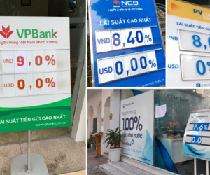 Lãi suất cao nhất tại ngân hàng đã lên đến 9%/năm