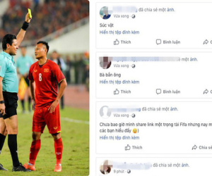 Nghĩ bị xử ép, CĐV Việt Nam tiếp tục dùng những từ ngữ thô tục với facebook trọng tài người Iran