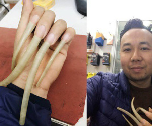 Bộ móng dài 12 cm và sở thích 'khác người' của chàng trai Bắc Giang