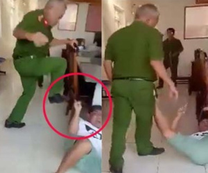 Trung tá 'dùng chân tác động vào người nhân chứng': Lời công an...