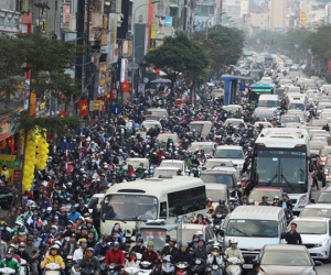 Phố Hà Nội ùn tắc nhiều cây số ngày giáp Tết