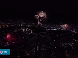 Video: Chiêm ngưỡng pháo hoa giao thừa ở tòa nhà Landmark 81 từ flycam