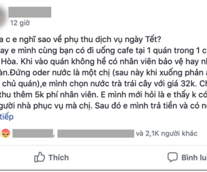Tranh cãi câu chuyện quán cafe phụ thu 5 nghìn đồng ngày mùng 1 Tết, từ chối bán nước vì khách thắc mắc