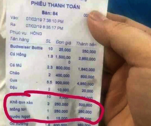 Thêm quán ăn ở Nha Trang bị tố ‘chặt chém’ 250.000 một đĩa mồng tơi