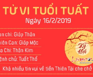 Tử vi Thứ 7 ngày 16/2/2019 của 12 con giáp: Tuất có tin vui về tiền bạc, Ngọ bị Thương Quan gây hại