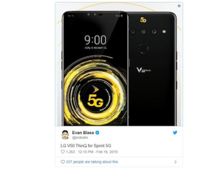 Smartphone 5G đầu tiên của LG xuất hiện