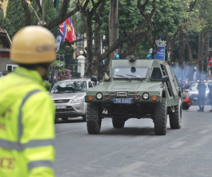 Công an Hà Nội diễu hành trên nhiều tuyến phố, triển khai xe bọc thép tăng cường an ninh trước thềm hội nghị thượng đỉnh Mỹ - Triều