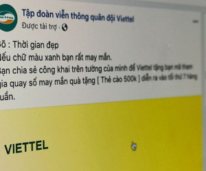 Trò giả mạo nhà mạng tặng thẻ cào 500.000 đồng trên Facebook