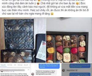 Được tặng socola xịn mà mở hộp ra nhão nhoẹt như bùn, cô gái trẻ xém xỉu khi chủ shop tuyên bố 'bạn gửi lại mình ăn cho'