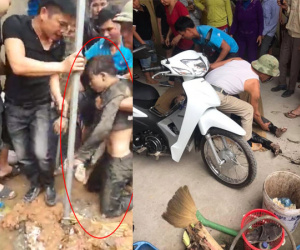 Kinh ngạc phát hiện nam thanh niên 'chui tọt' vào ống cống nước thải nhỏ hẹp