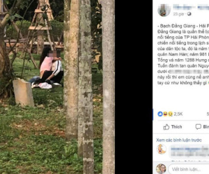 Đôi trai gái thản nhiên thân mật ở khu di tích lịch sử giữa ban ngày?