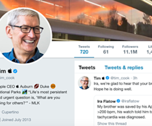 Tim Cook đổi tên tài khoản Twitter thành Tim Apple