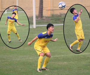 U23 Việt Nam rèn kĩ năng đánh đầu và những biểu cảm hài hước đầy đáng yêu của Đình Trọng