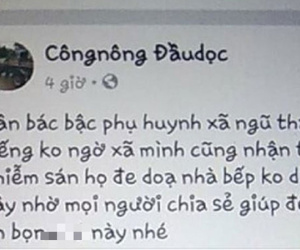 Tạm giữ thanh niên tung tin thịt lợn nhiễm sán ở trường mầm non sai sự thật