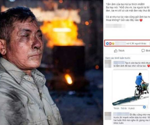 Dân mạng rơi nước mắt với bức ảnh người cha lấm lem cùng câu nói xúc động, nhưng đây mới là sự thật phía sau