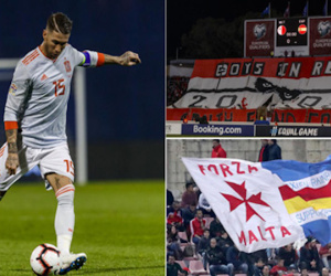 Ramos bị CĐV Malta la ó vì đòn bẩn với Salah