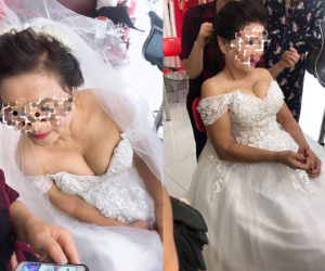 Cô dâu cao tuổi mặc váy cưới đi tìm hạnh phúc muộn khiến dân mạng xôn xao, nhưng đa phần mải soi vòng 1