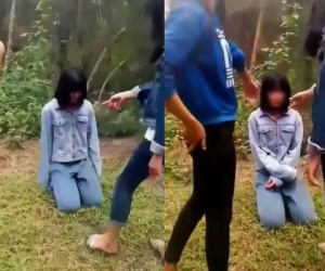Bốn nữ sinh Nghệ An bị đuổi học một tuần vì bắt bạn quỳ