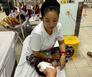 Danh hài Thúy Nga bị tai nạn, máu chảy đầm đìa phải cấp cứu
