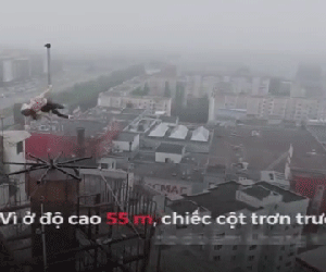 Video: Cô gái 'giỡn với tử thần' khi múa cột trên nóc tòa nhà 16 tầng