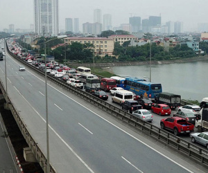 Vành đai 3 ùn tắc dài hàng km, cửa ngõ phía nam Thủ đô chật kín ngày cuối cùng kỳ nghỉ lễ
