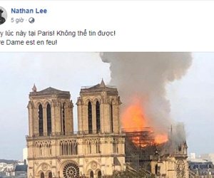 Loạt sao Việt đau xót khi Nhà thờ Đức Bà Paris bốc cháy ngùn ngụt, đỉnh tháp 850 năm tuổi sụp đổ
