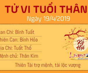 Tử vi thứ 6 ngày 19/4/2019 của 12 con giáp: Hợi gặp tiểu nhân, Dậu kiếm nhiều tiền