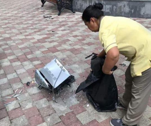 Người đàn ông Hàn Quốc biểu hiện bất thường, ném tivi từ tầng 38 xuống đất